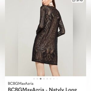 BCBGMaxAzria Black Lace Long Sleeve Dress